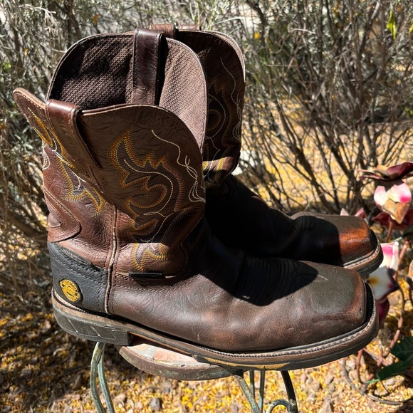 Justin Steel Toe Cowboy Boots size 12 D Workboots western leather main image 4